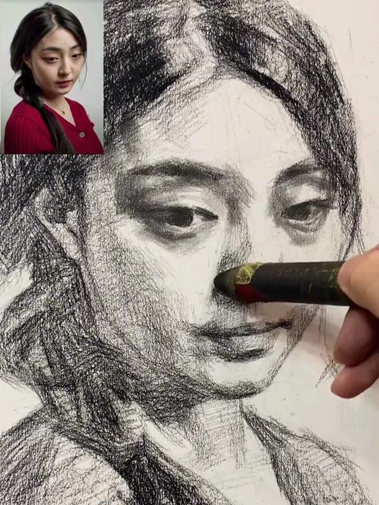 如何画女孩素描