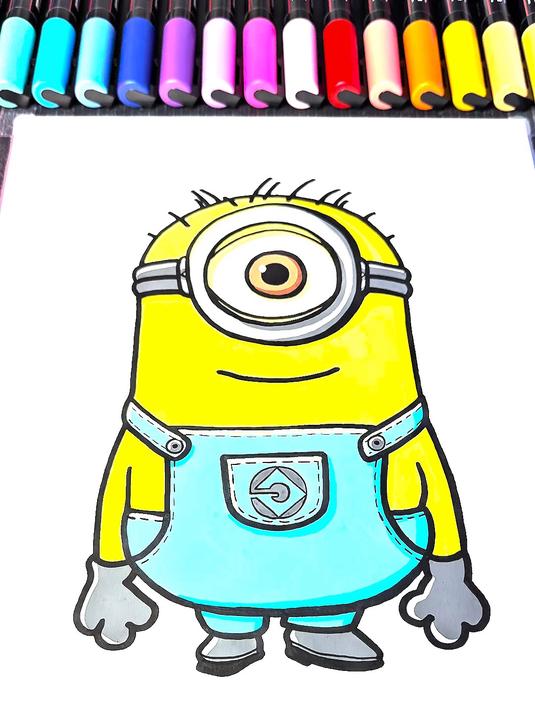 小黄人版鱿鱼游戏绘画