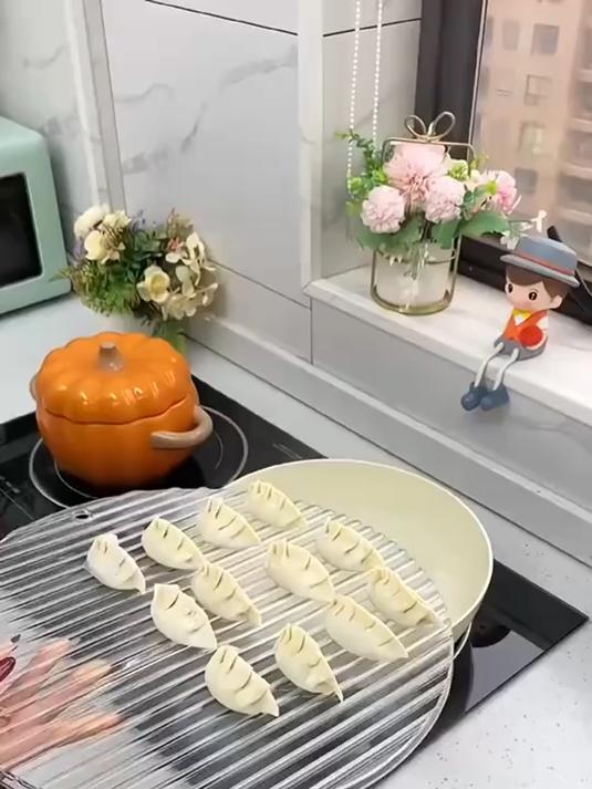 材质安全放心用!饺子盘包盖帘,食品级材质耐高温