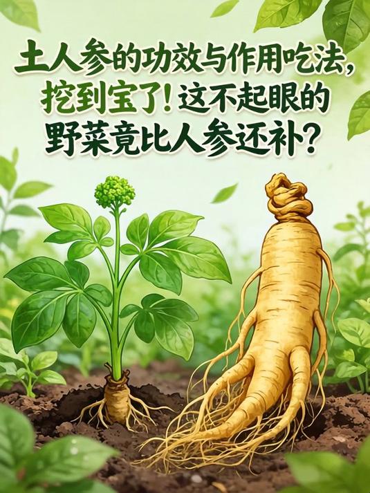 土人参的功效与作用吃法,挖到宝了!这不起眼的野菜竟比人参还补?