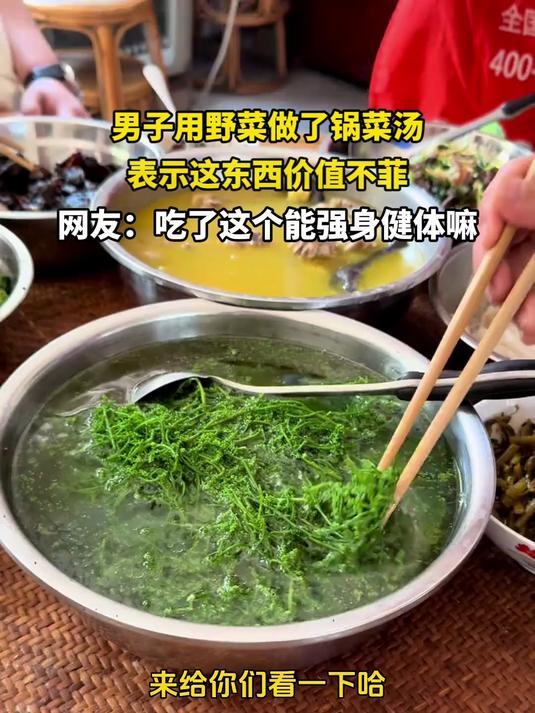 男子用野菜做了锅菜汤,表示这东西价值不菲
