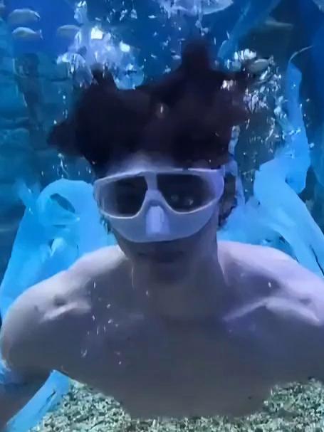 退役运动员当男美人鱼走红:曾是跳水职业运动员