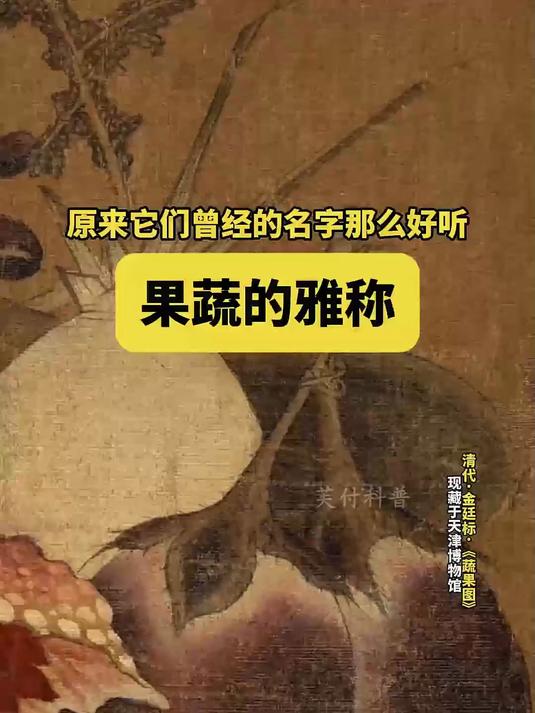 古人对万物的雅称,原来你喜欢吃的素菜有那么好听的名字