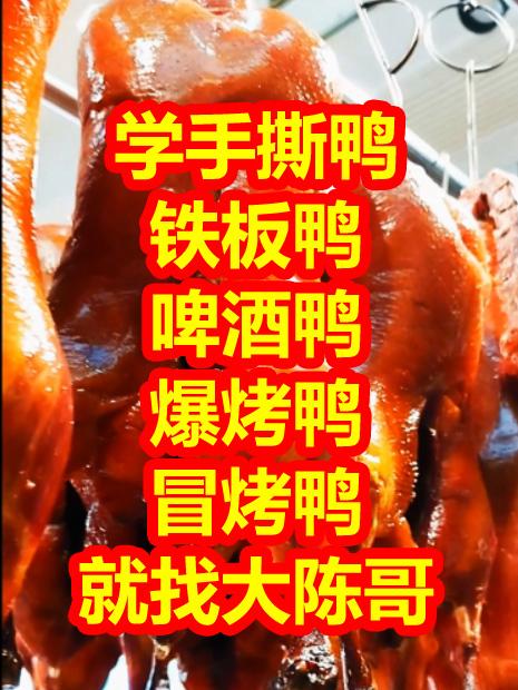 学手撕鸭铁板鸭啤酒鸭爆烤鸭冒烤鸭，就找大陈哥