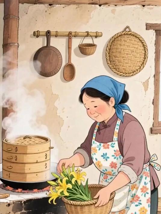 黄花菜加工，蒸制与晾晒技术