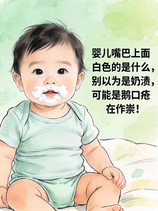 婴儿嘴巴上面白色的是什么，别以为是奶渍，可能是鹅口疮在作祟！