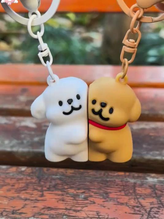 晒晒对象买的磁贴线条小狗挂件,互动贴吸超有趣,萌化少女心必备