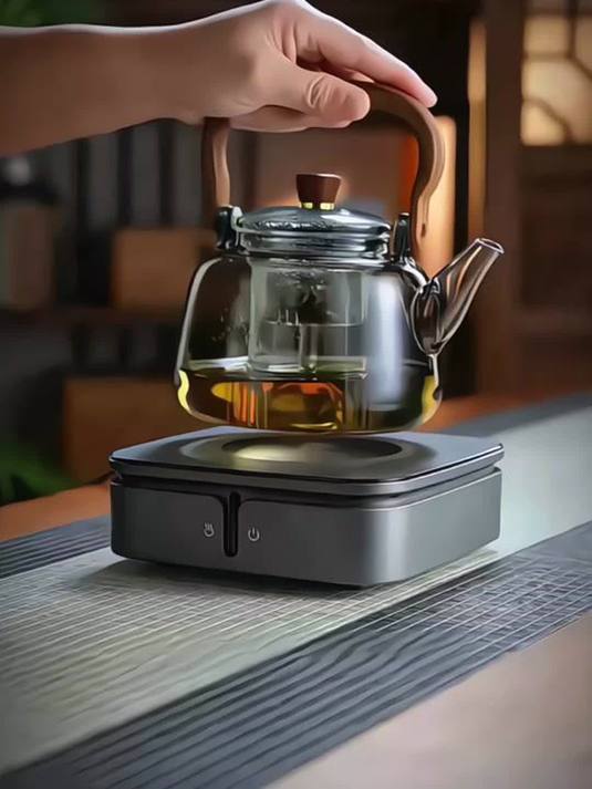 新款轻奢煮茶壶:高硼硅耐热 透黑玻璃泡茶佳选