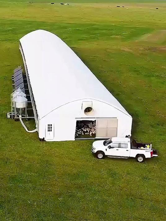 美国移动养鸡大棚，一个人就能养6000只鸡！