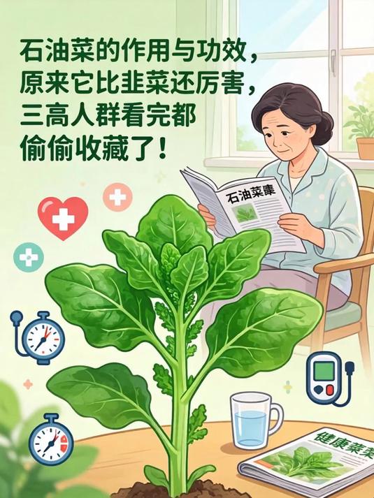 石油菜的作用与功效，原来它比韭菜还厉害，三高人群看完都偷偷收藏了！