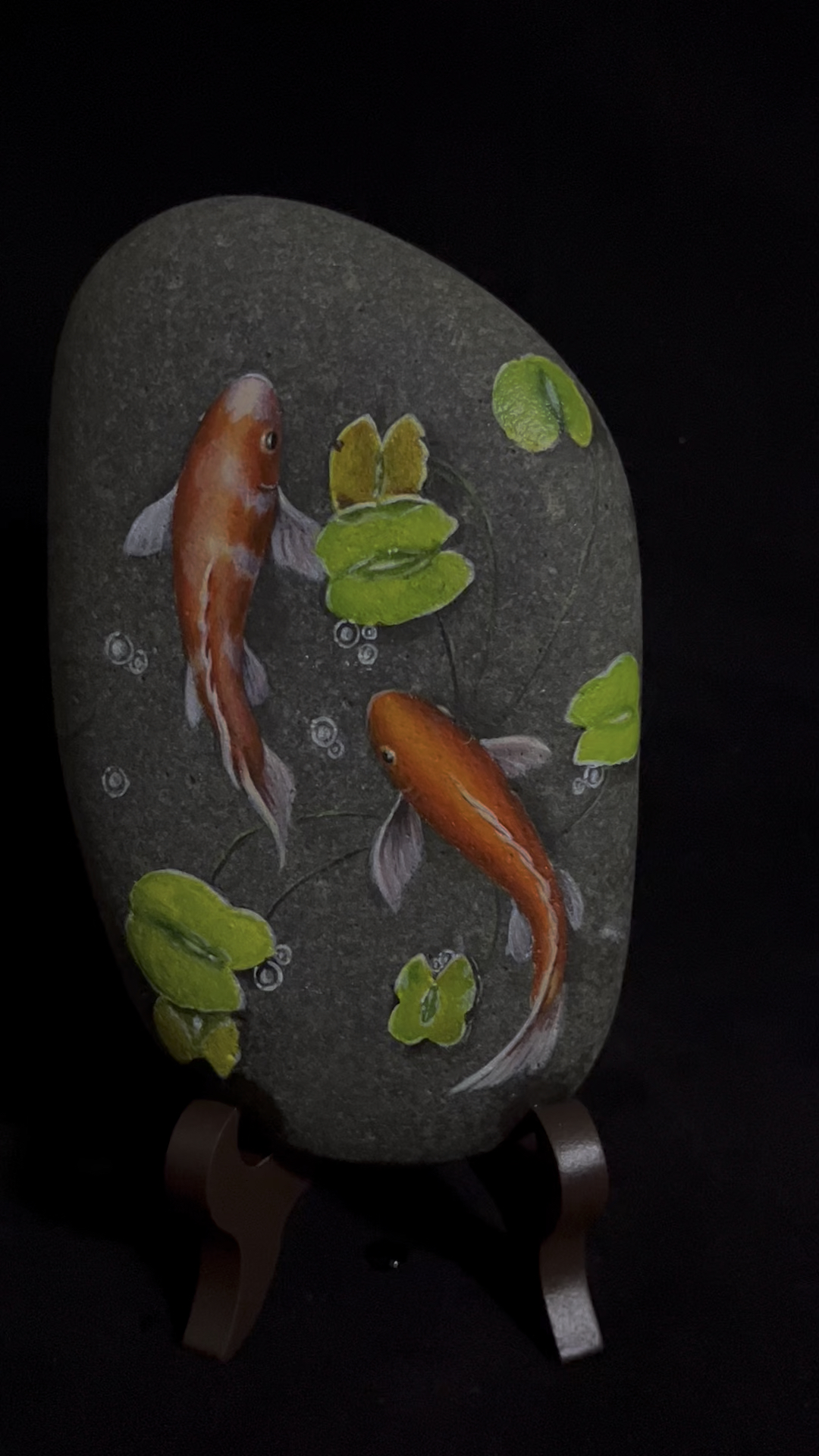 逆流而上,金鱼石头画来一个