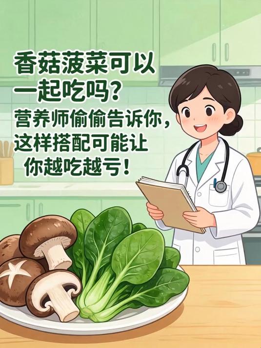 香菇菠菜可以一起吃吗？营养师偷偷告诉你，这样搭配可能让你越吃越亏！