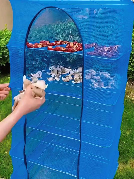 晒辣椒皮茄子皮鱼干腊肉都可以使用这个网罩,可折叠的设计很方便