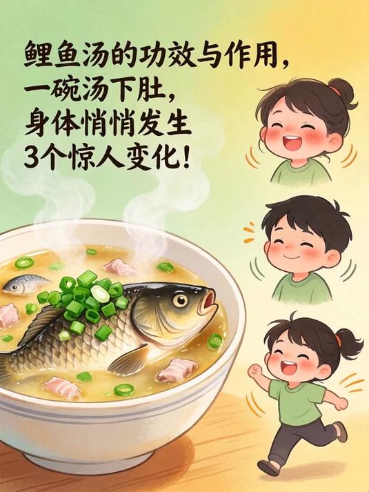 鲤鱼汤的功效与作用,一碗汤下肚,身体悄悄发生3个惊人变化!