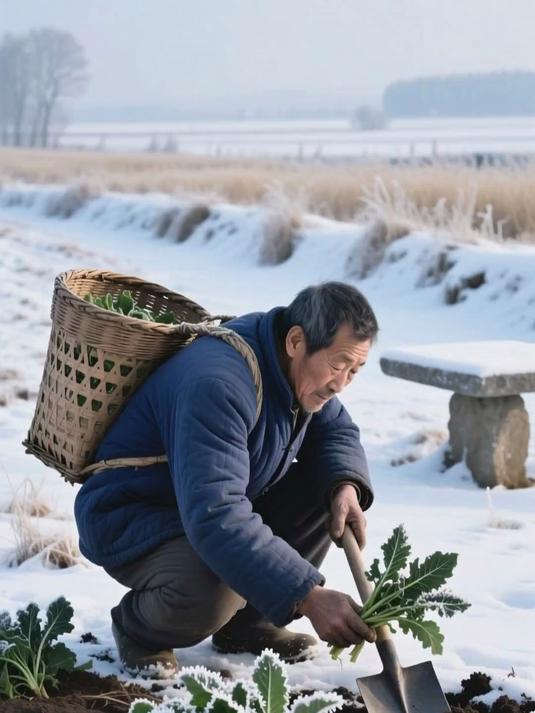 谁讲冬季没野菜？霜打过的苦菜“赛人参”！带回家蘸酱吃太过瘾