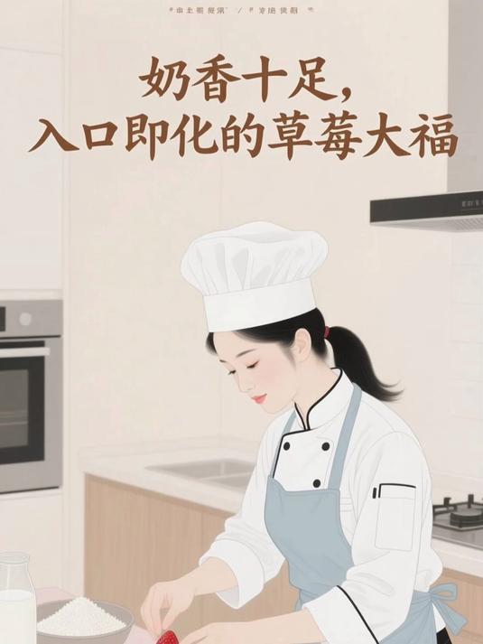 奶香十足，入口即化，草莓大福做法