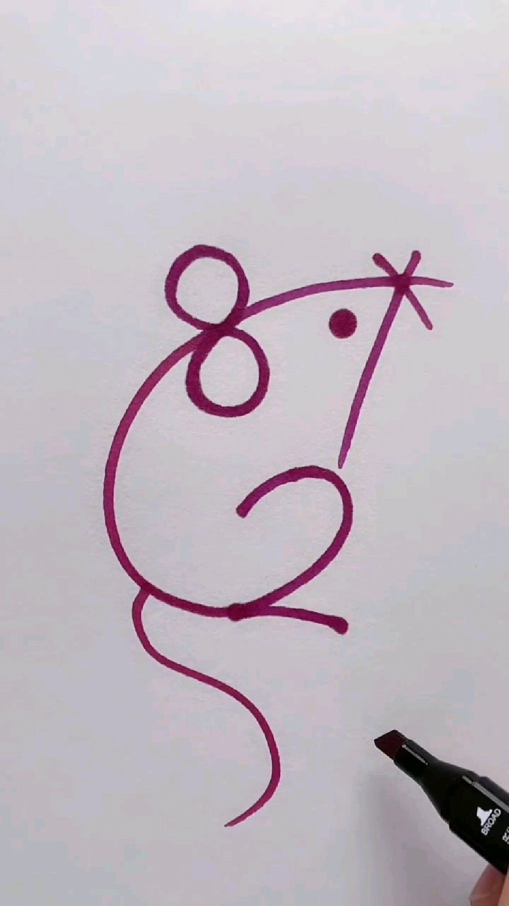 数字简笔画小老鼠