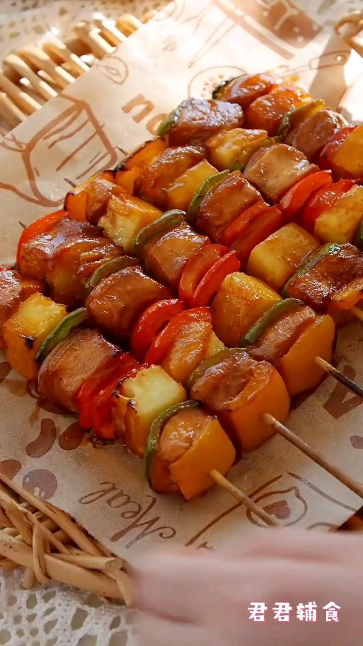 彩椒菠萝鸡肉串的神仙做法教程来了