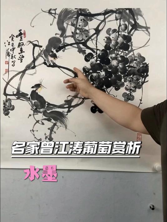 著名画家曾江涛写意国画葡萄作品 #国画葡萄# #曾江涛# #写意葡萄# #名家字画收藏# 