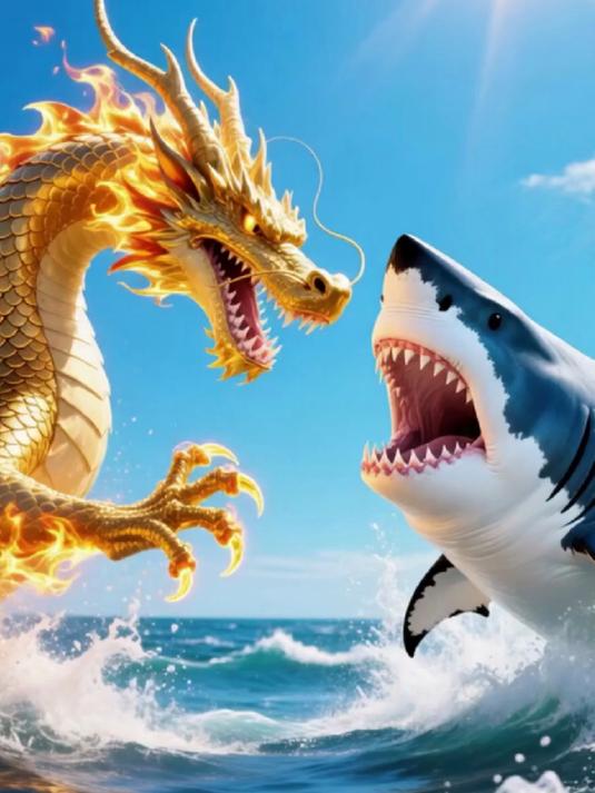 惊呆了!金龙大战鲨鱼后霸气变身