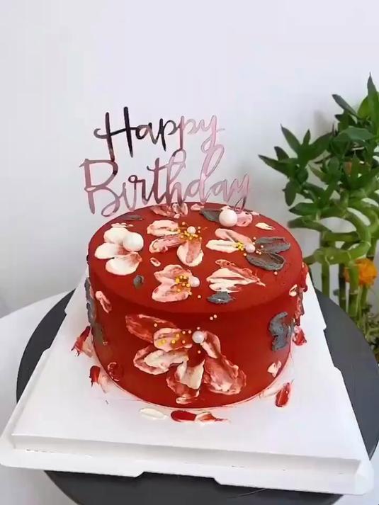 复古油画风生日蛋糕，太浪漫啦