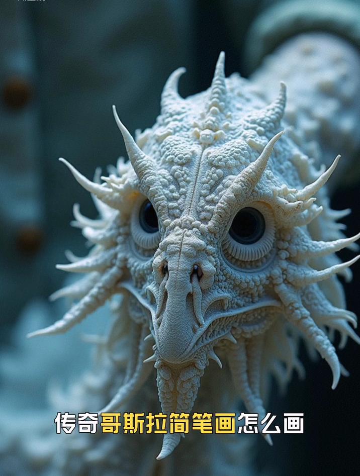 传奇哥斯拉简笔画怎么画 画笔落在纸上时
