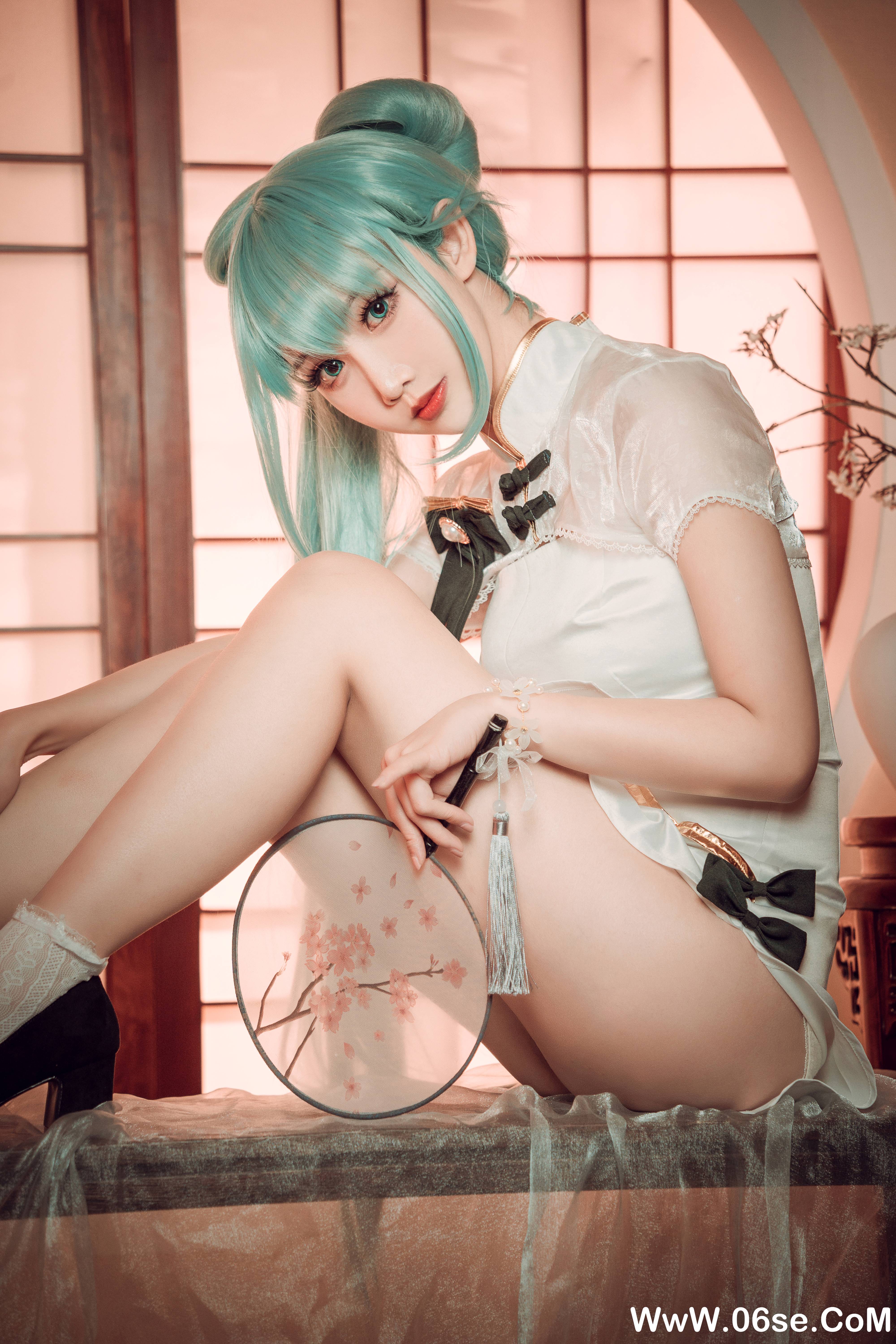 图片[8]-Coser面饼仙儿 NO.097– 初音旗袍[28P514M]-六色网