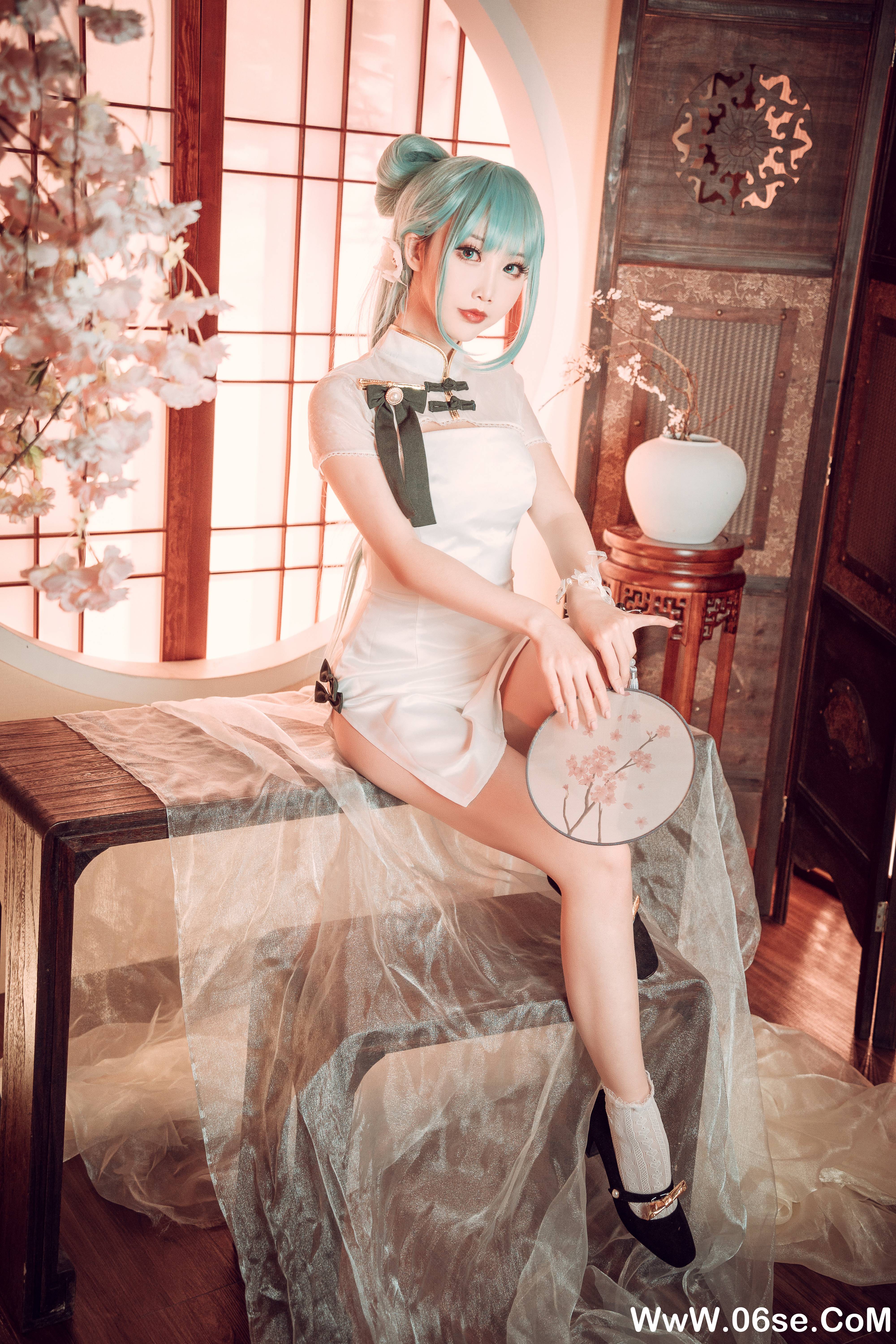 图片[16]-Coser面饼仙儿 NO.097– 初音旗袍[28P514M]-六色网
