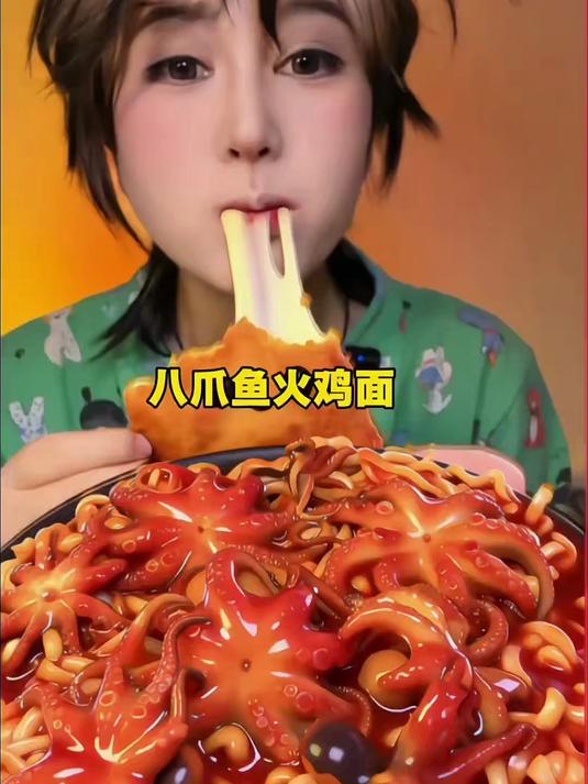 新人吃播八爪鱼火鸡面来喽
