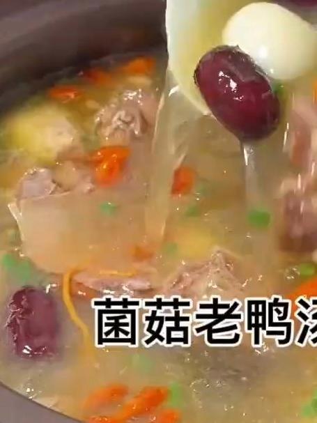 松茸菌菇土鸭汤!