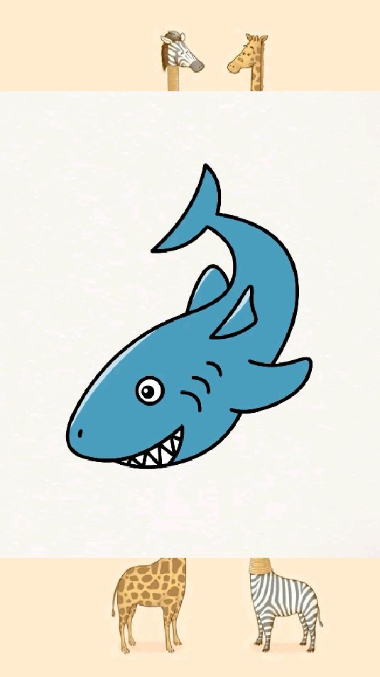 字母画可爱的鲨鱼简笔画,鲨鱼宝宝简笔画