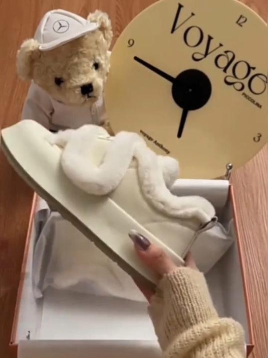 软萌可爱毛毛松糕鞋