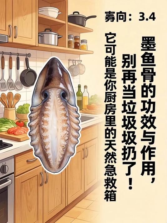 墨鱼骨的功效与作用,别再当垃圾扔了!它可能是你厨房里的天然急救箱
