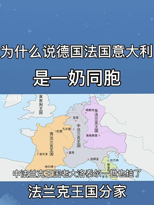 为什么说德国法国和意大利是一奶同胞?法兰克王国如何分家?