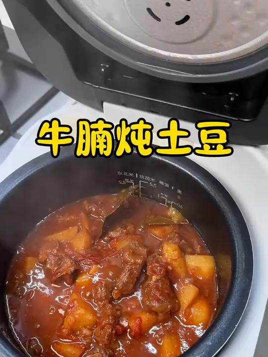 不用开火也可以做很好吃的番茄土豆炖牛腩,配上大米饭能干三碗