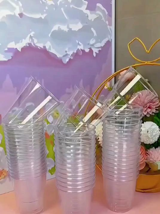 一次性杯子水杯航空杯茶杯批发加厚硬质塑料商家用透明加
