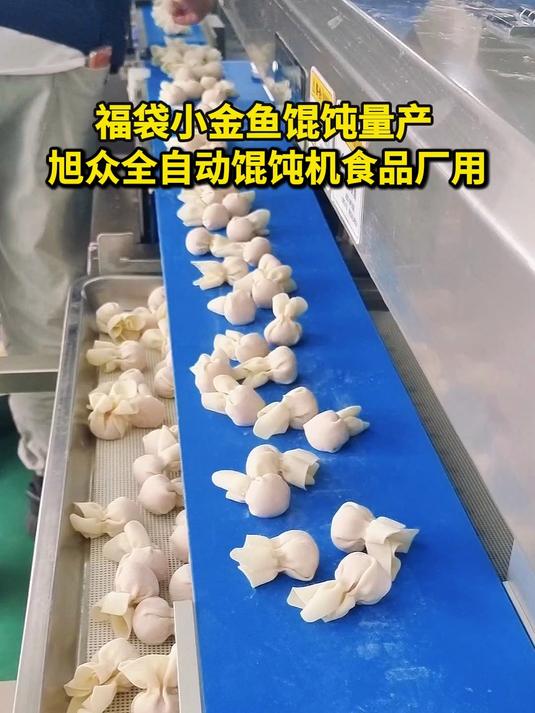 福袋小金鱼馄饨量产 旭众全自动馄饨机食品厂用