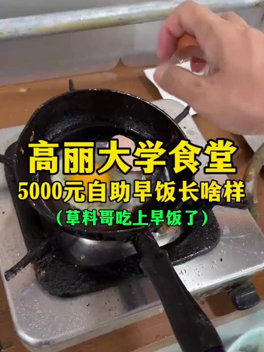 高丽大学食堂5000元自助早饭长啥样？（草料哥吃上早饭了）