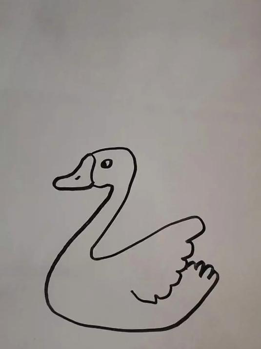 简笔画教程——大鹅,东北的铁锅炖大鹅