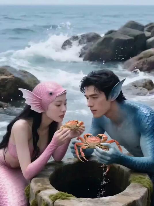 粉尾人鱼与蓝鳞人鱼共捧红蟹的故事揭秘