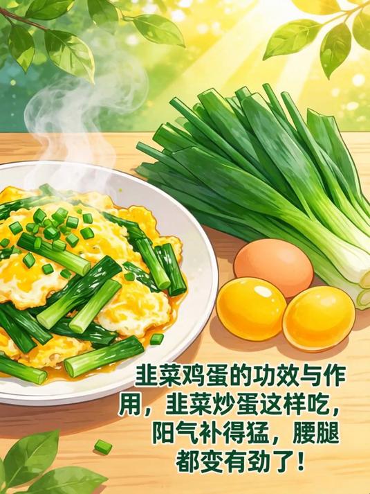 韭菜鸡蛋的功效与作用，韭菜炒蛋这样吃，阳气补得猛，腰腿都变有劲了！