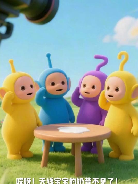 天线宝宝在树洞里找到奶昔