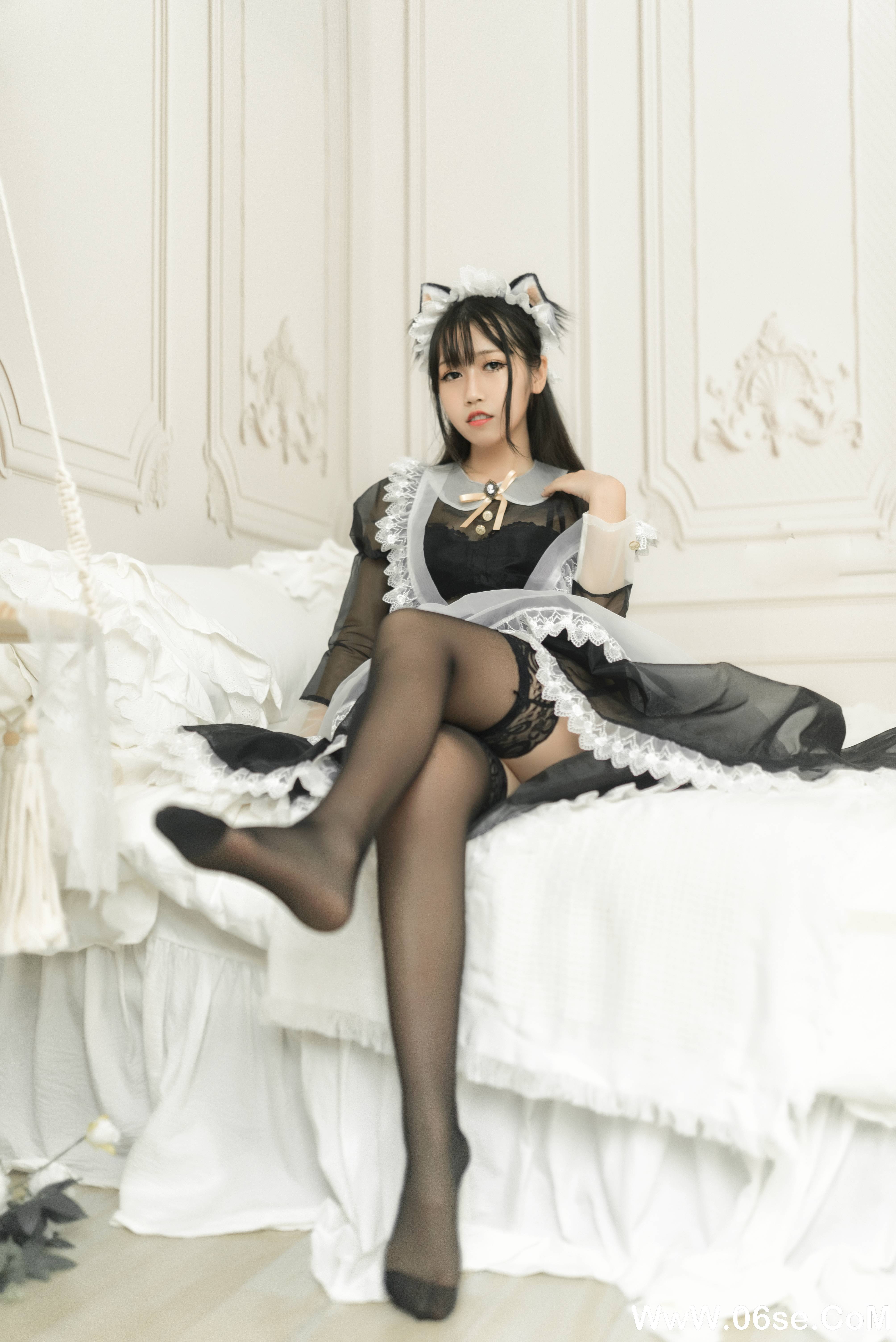图片[2]-不呆猫 NO.013 — 透明黑丝女仆[50P648M]-六色网