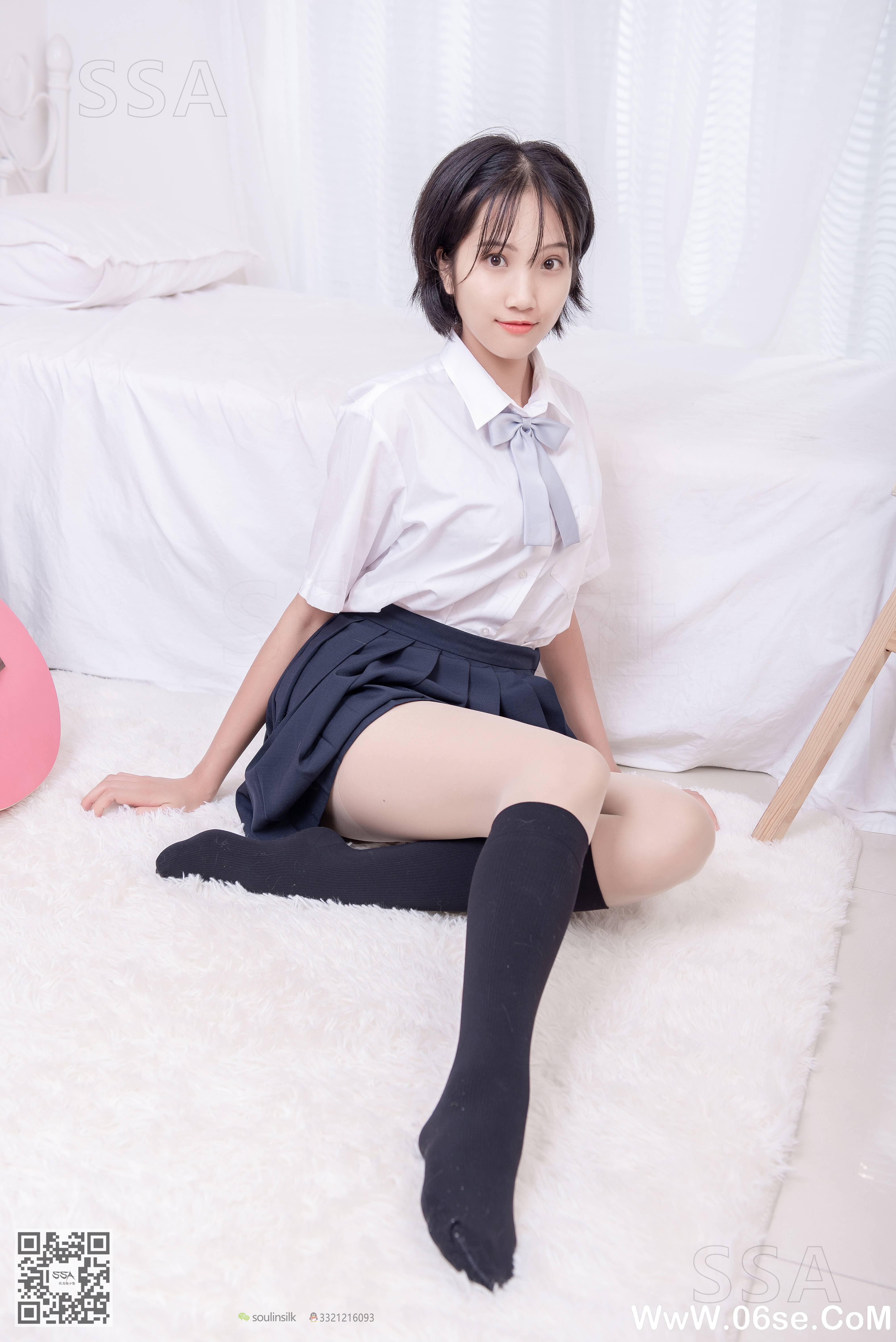 图片[37]-[SSA丝社] NO.181 小佩 酒窝少女JK制服肉丝黑袜穿搭示范[135P1.44G]-六色网