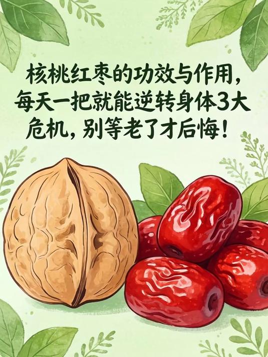 核桃红枣的功效与作用,每天一把就能逆转身体3大危机,别等老了才后悔!