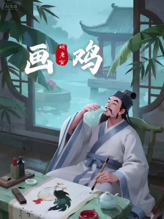 一年级语文古诗词《画鸡》,明 唐寅