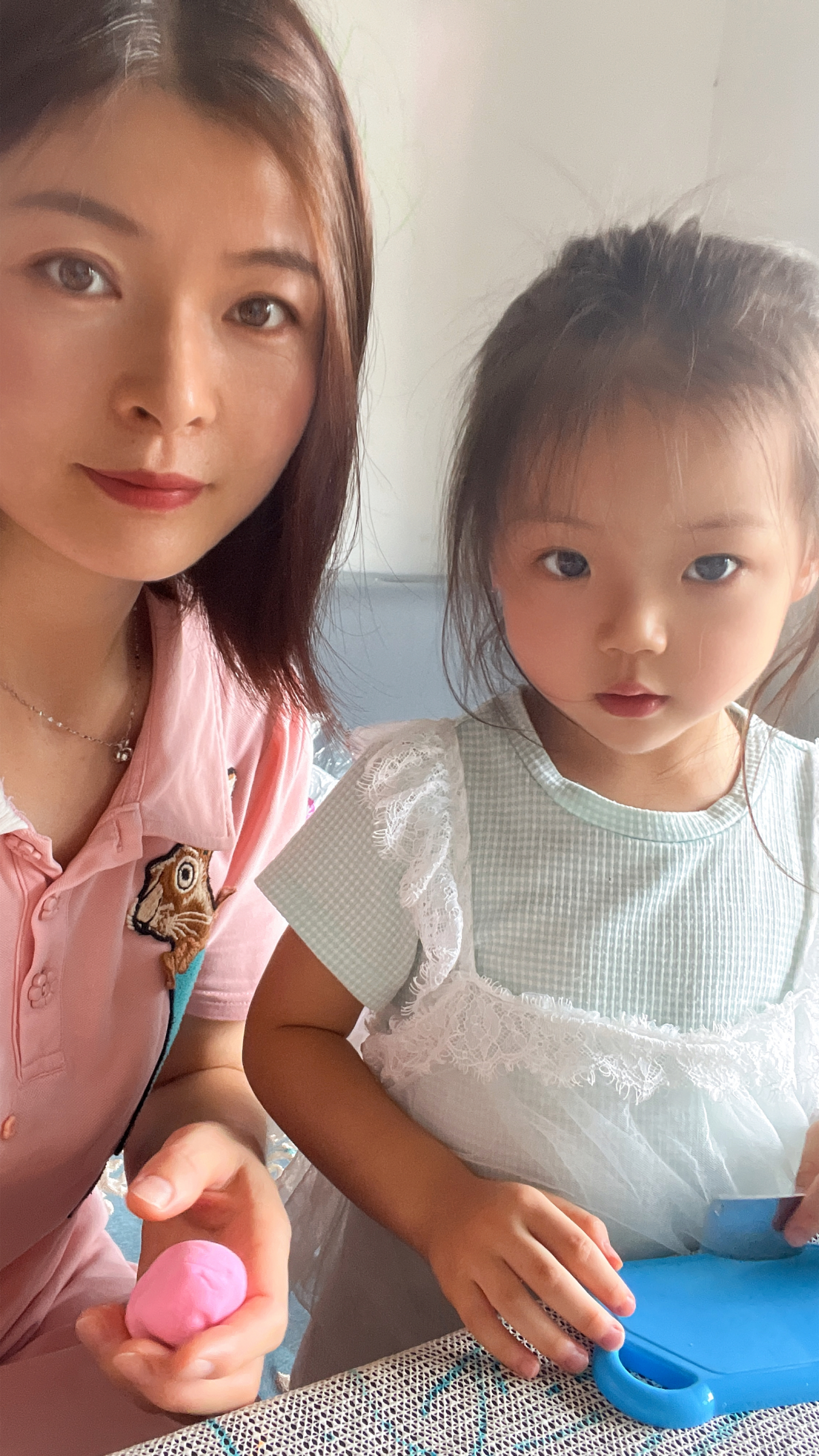 今天陪宝宝做小动物 我们用橡皮泥做了大象 羊驼 小鸡