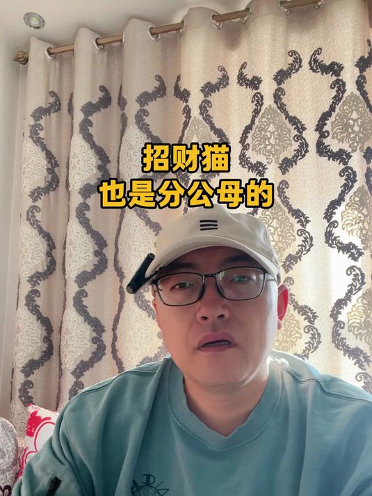招财猫也是分公母的，右手摆动的为公猫，左手摆动的为母猫