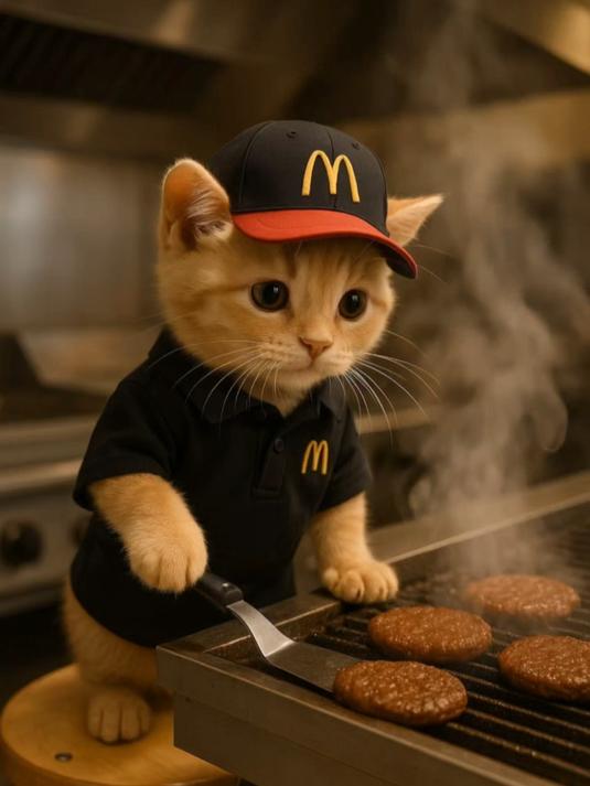 麦当劳小猫版员工？这操作我酸了