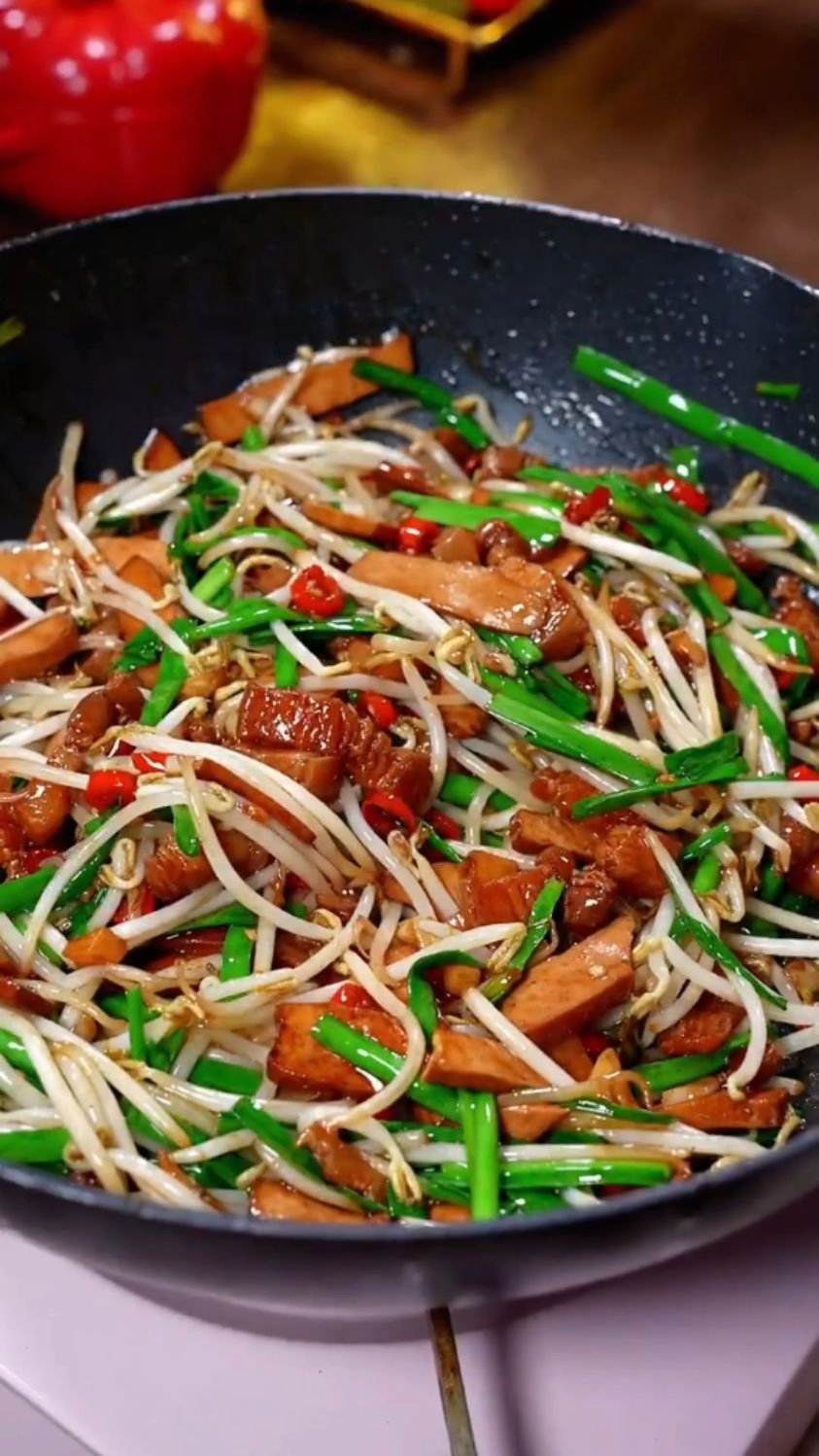 韭菜豆芽炒香干这样做